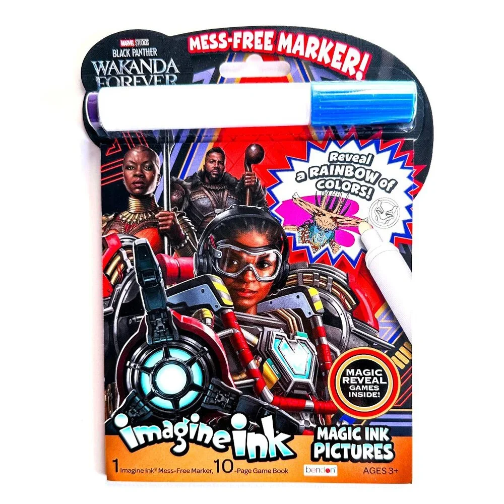 MARVEL IMAGINE INK WAKANDA FOREVER Activity Book and Magic Ink Markers NEW